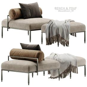 现代奶油风布艺脚踏